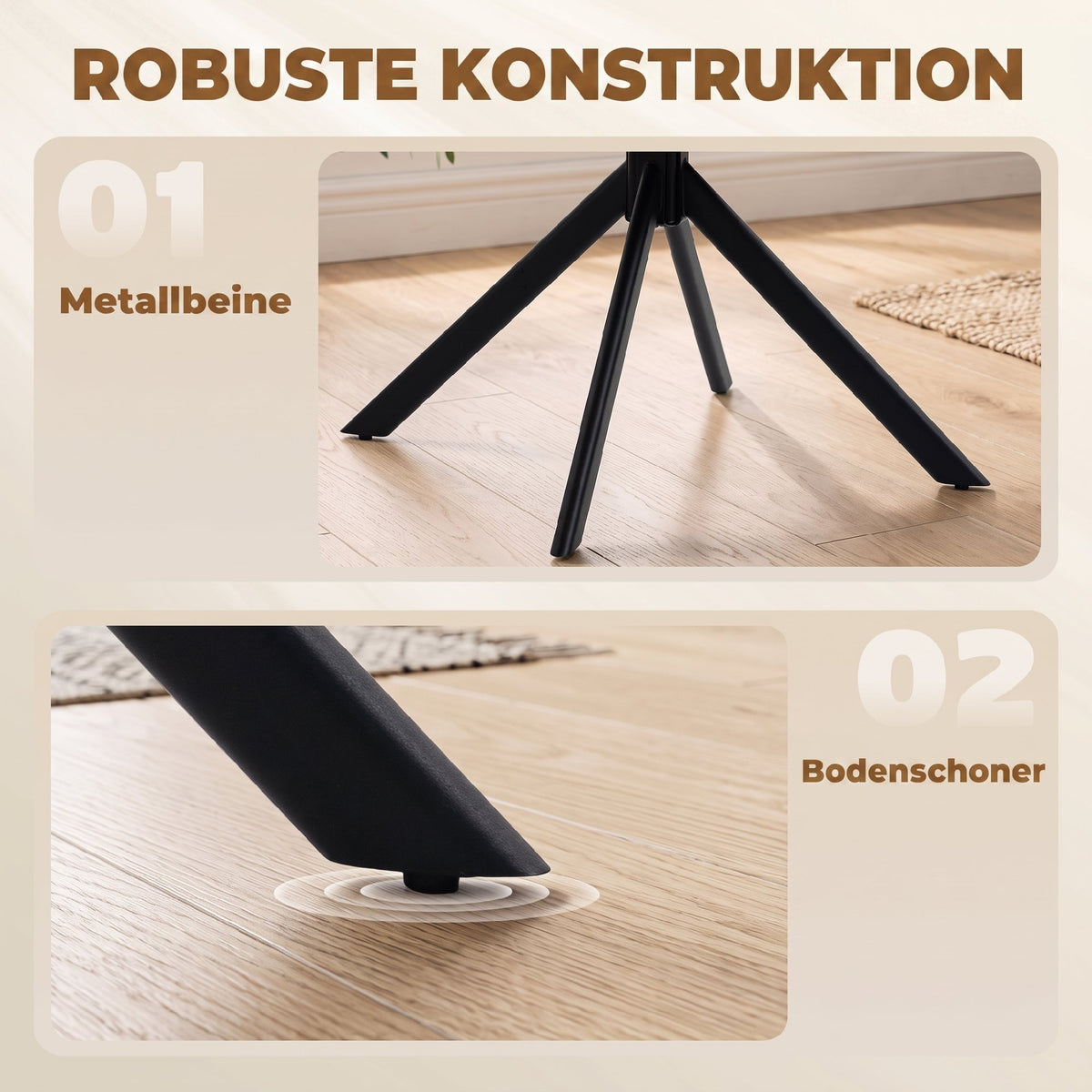 Drehbare Esszimmerstühle mit Armlehnen, 2er-Set