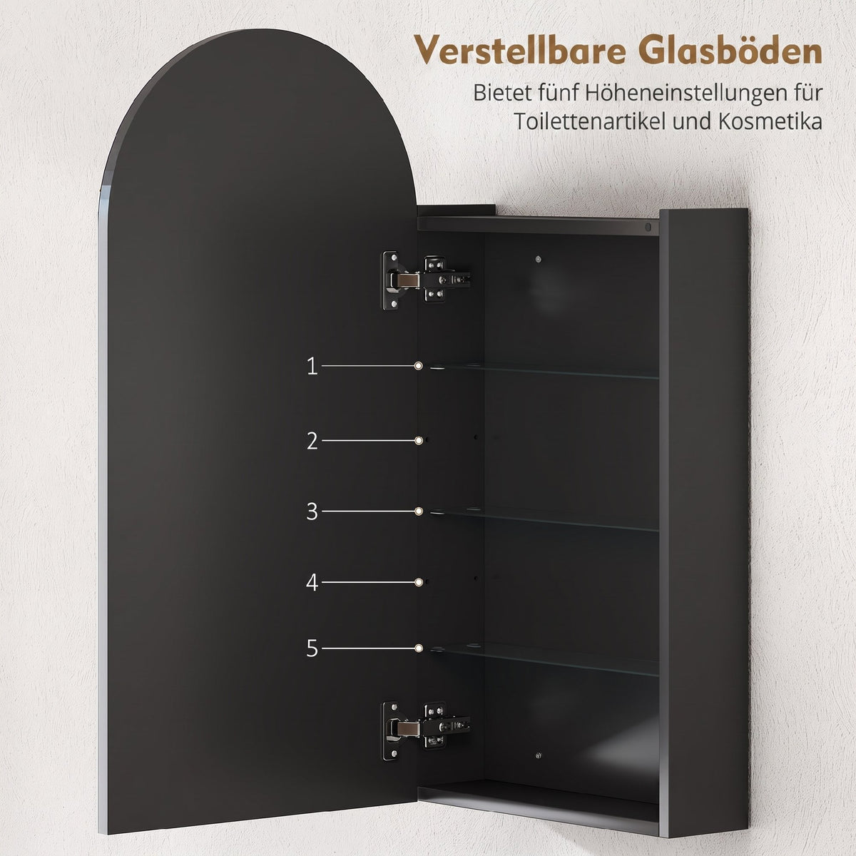 Badezimmerspiegelschrank mit Bogen-Spiegel