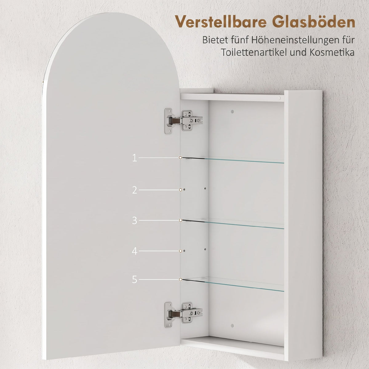 Badezimmerspiegelschrank mit Bogen-Spiegel