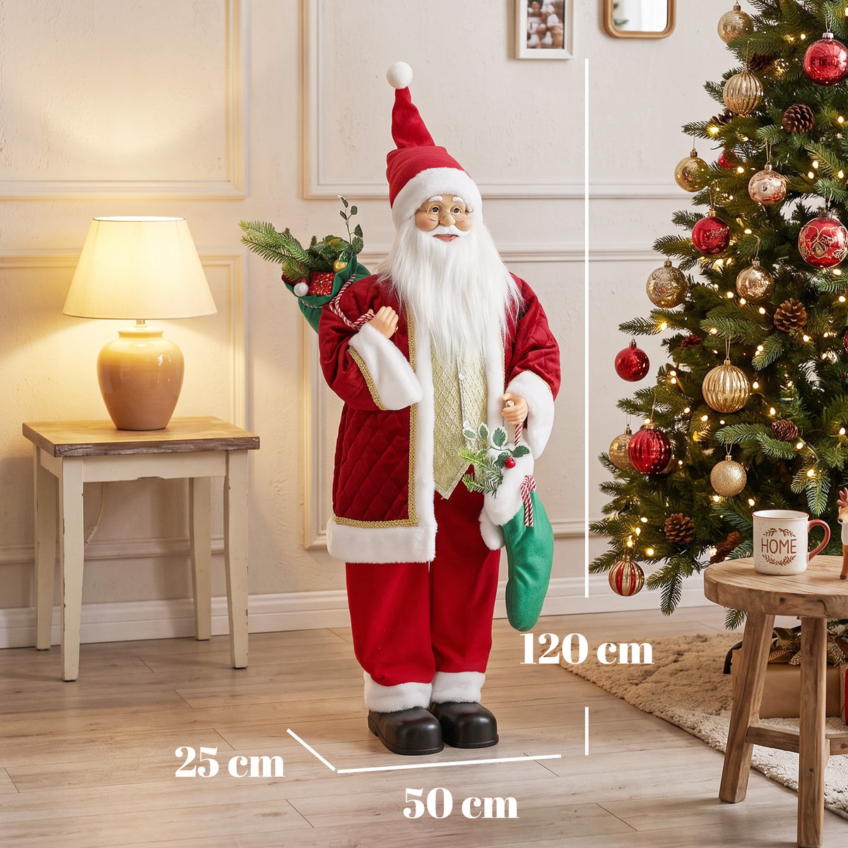 Animierter Weihnachtsmann mit Gesang, 120 cm