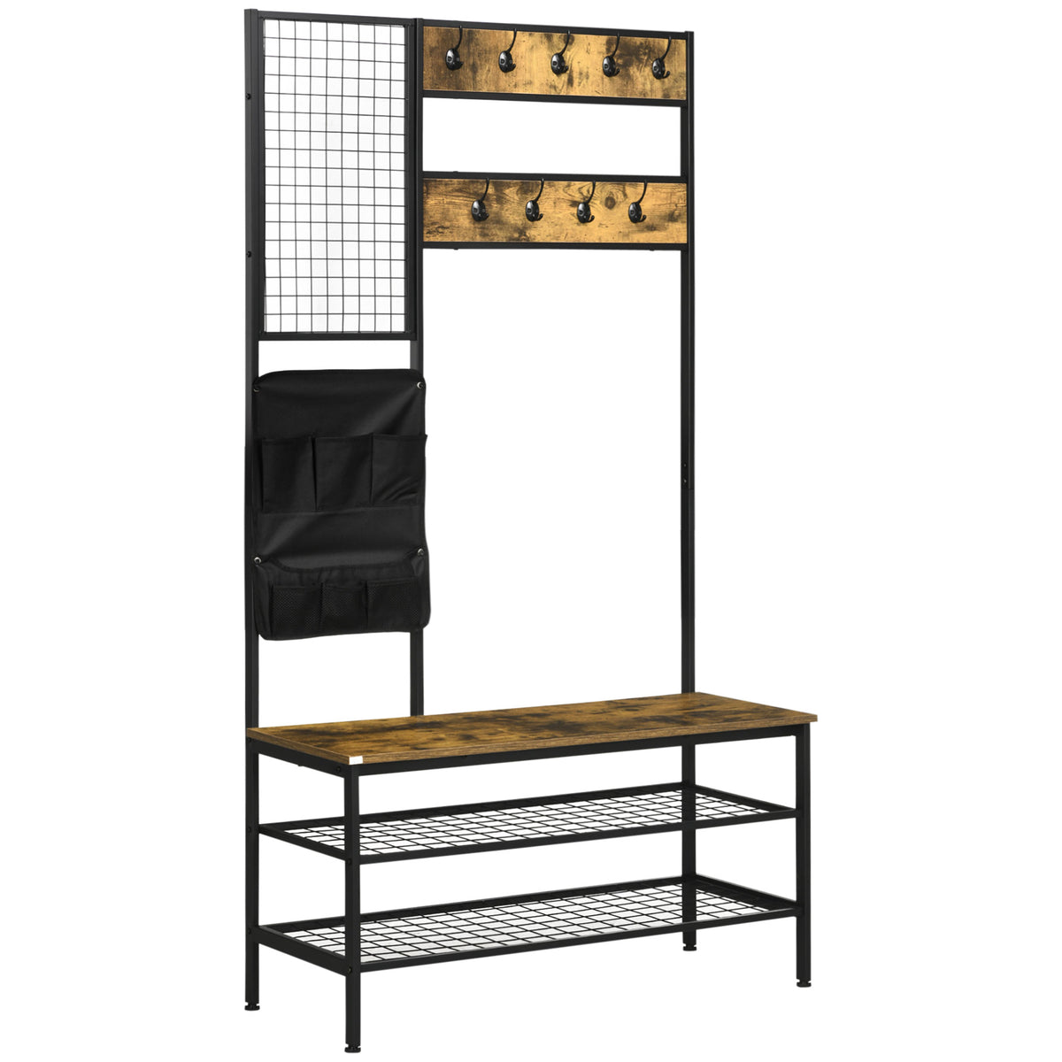 Garderobe mit Schuhbank, Memoboard und Ablagen