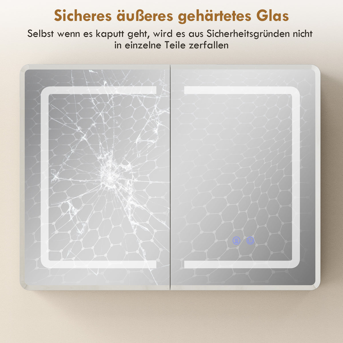 Badezimmer-Spiegelschrank mit LED-Beleuchtung