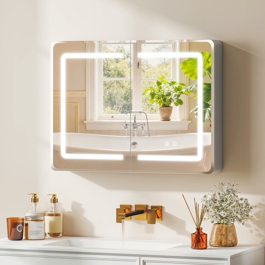 Badezimmer-Spiegelschrank mit LED-Beleuchtung