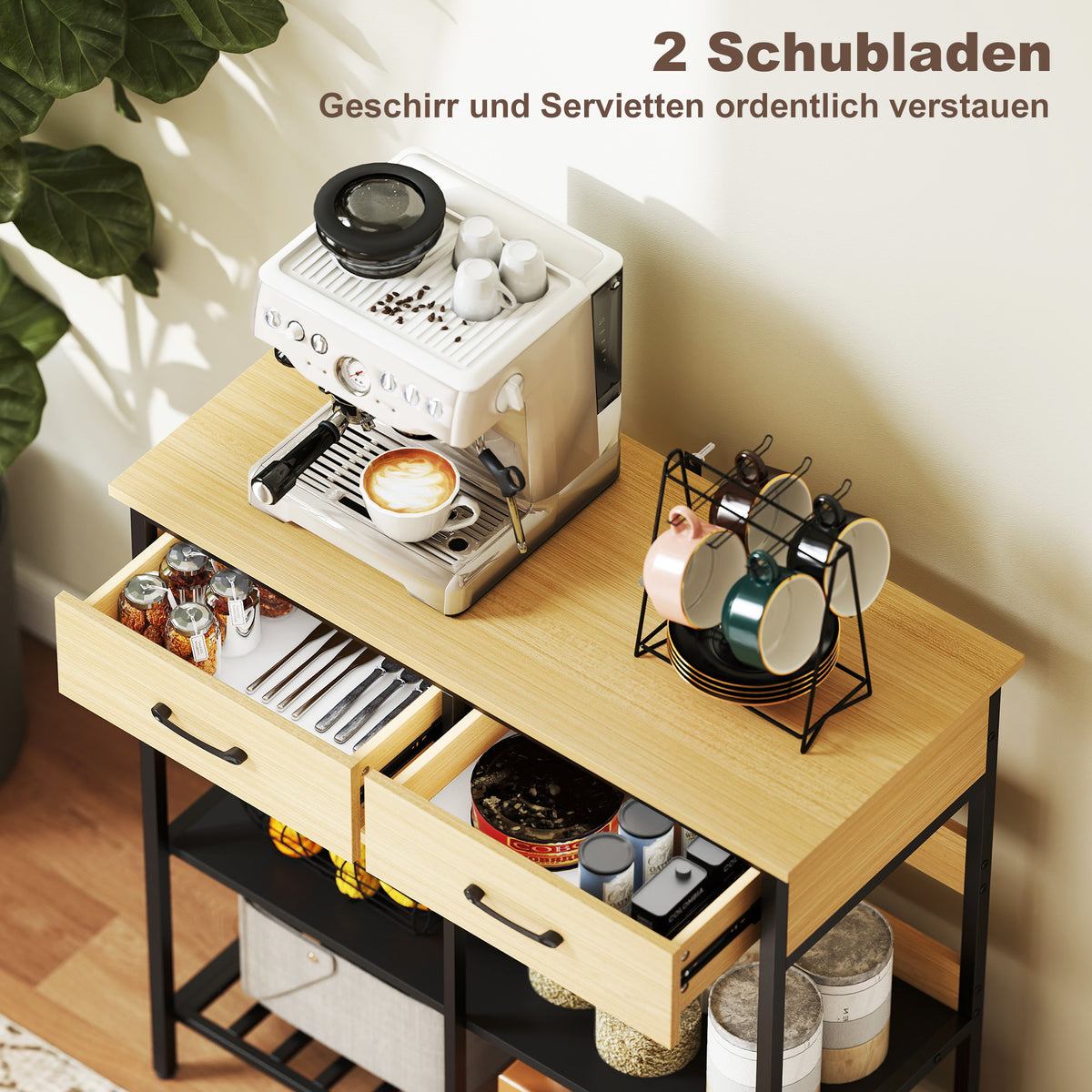 Sideboard mit 2 Schubladen und 3 Ablagen
