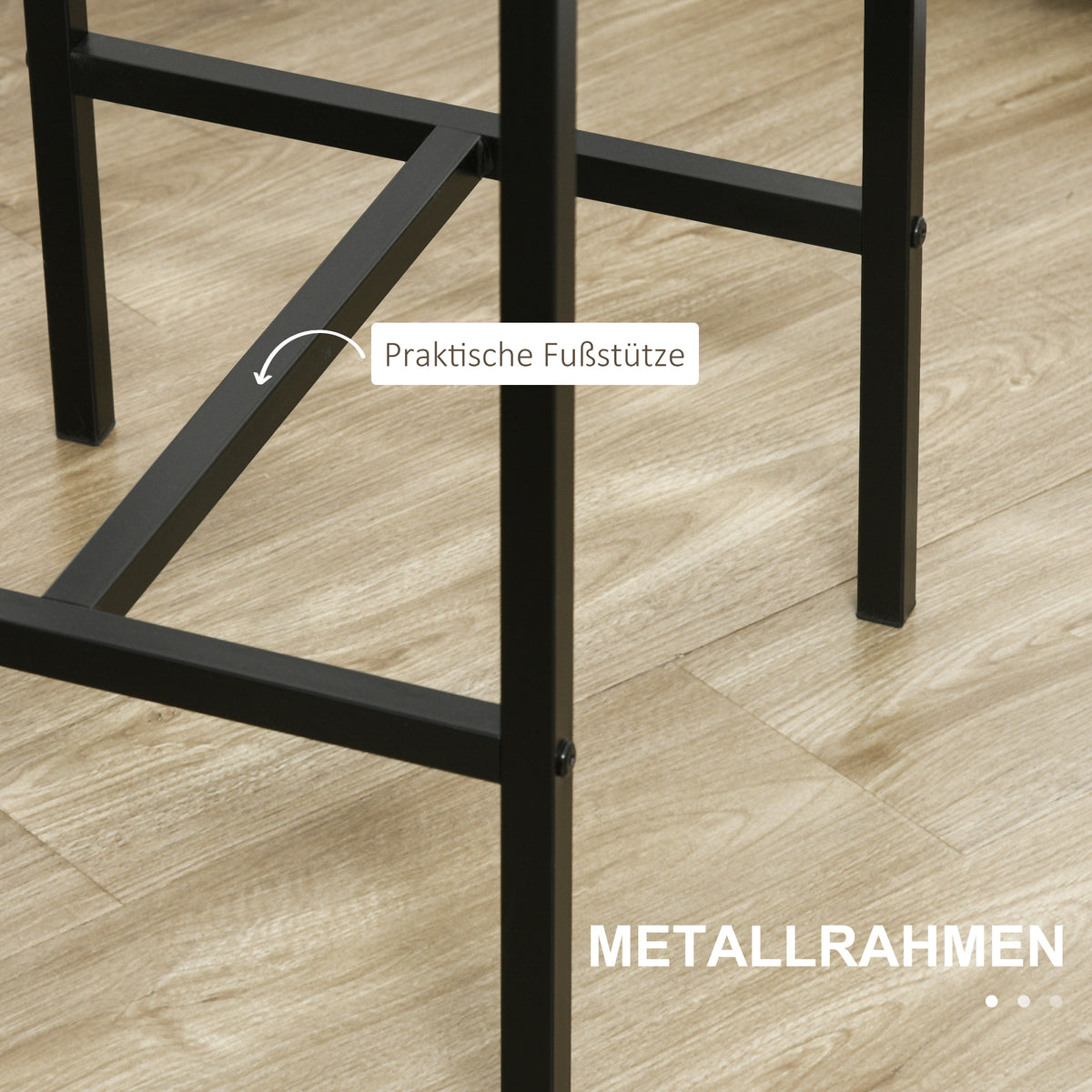 3-teiliges Bartisch-Set mit zwei Barhockern