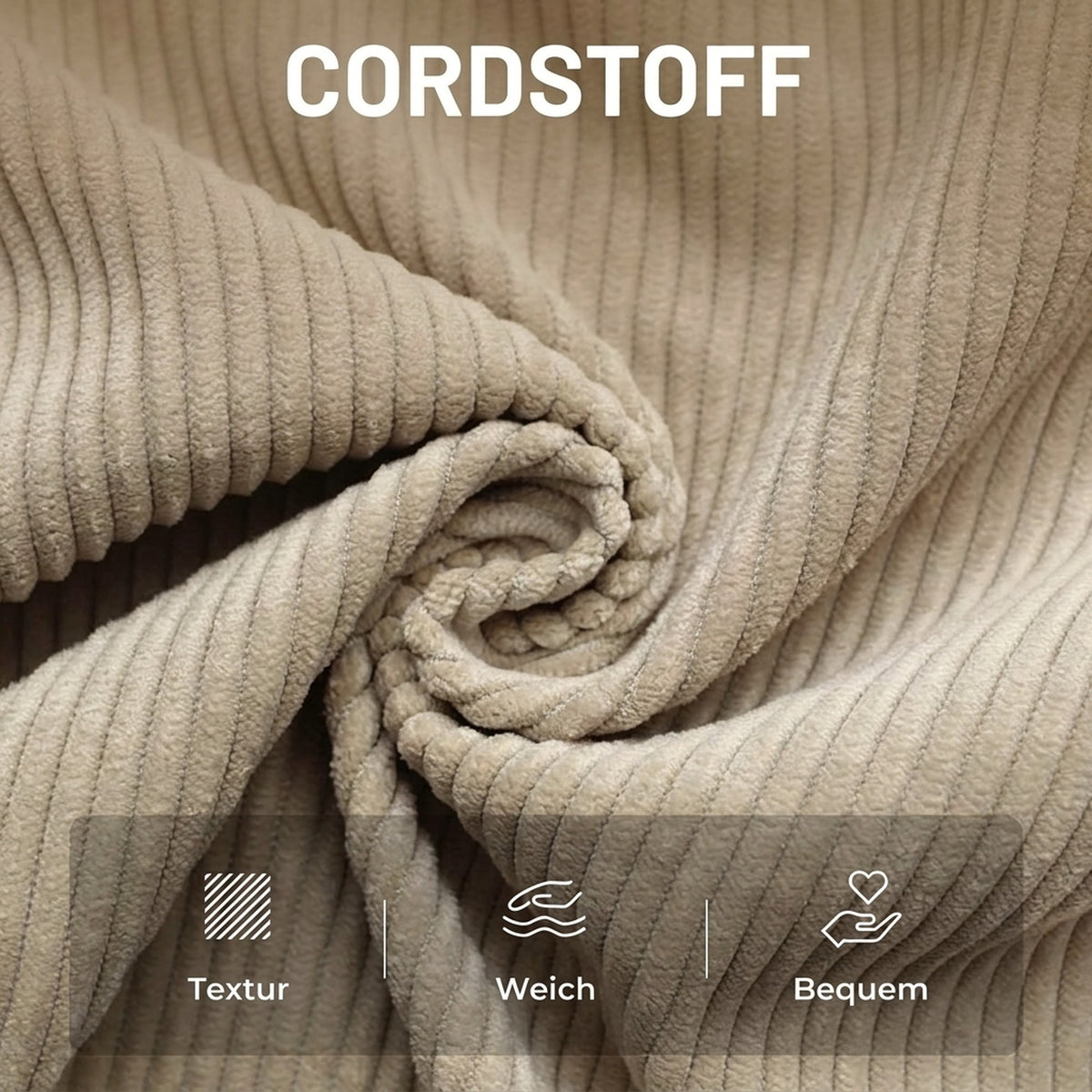 Drehsessel mit Hocker und Cordbezug