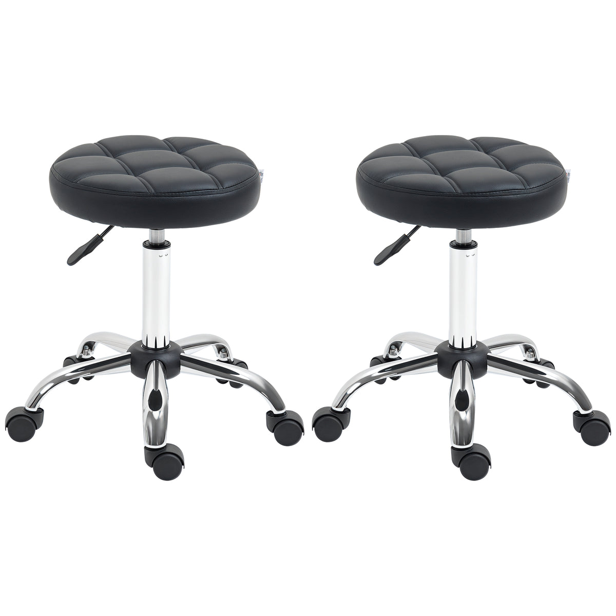 2er-Set Drehhocker höhenverstellbar mit Rollen