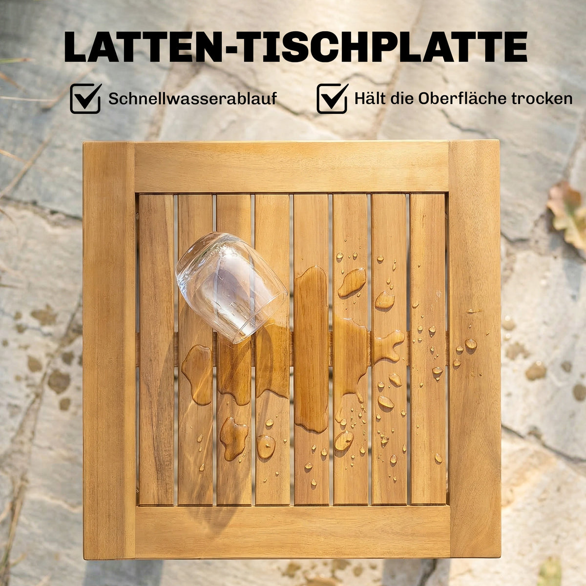 Quadratischer Beistelltisch aus Akazienholz