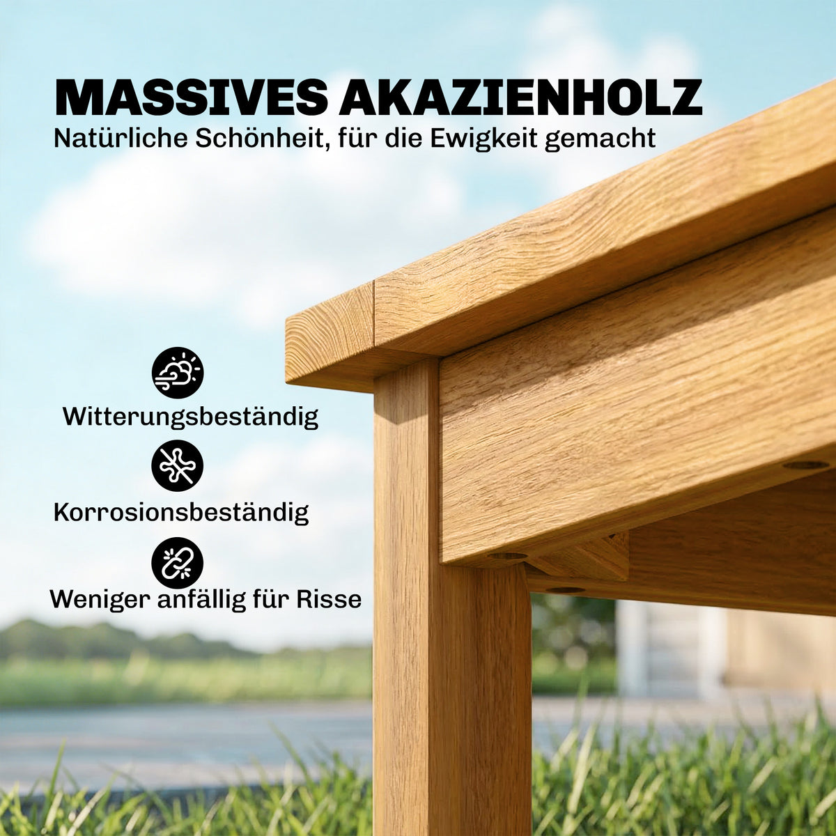 Quadratischer Beistelltisch aus Akazienholz
