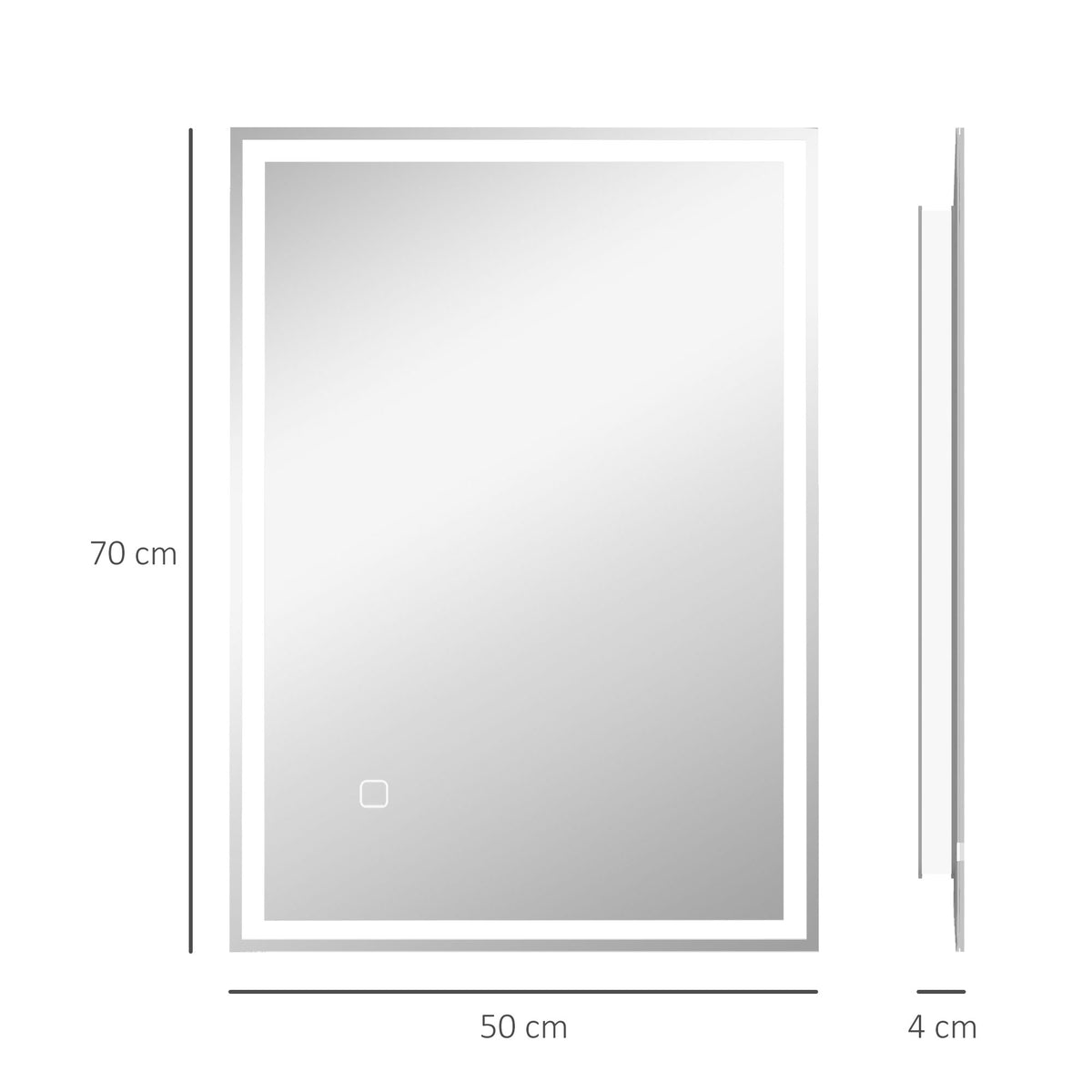 LED-Badspiegel mit Touch-Schalter