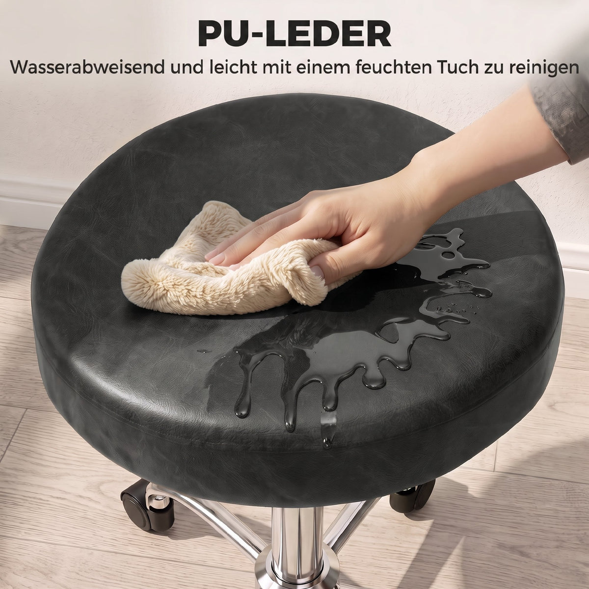 Höhenverstellbarer Rollhocker mit Rollen