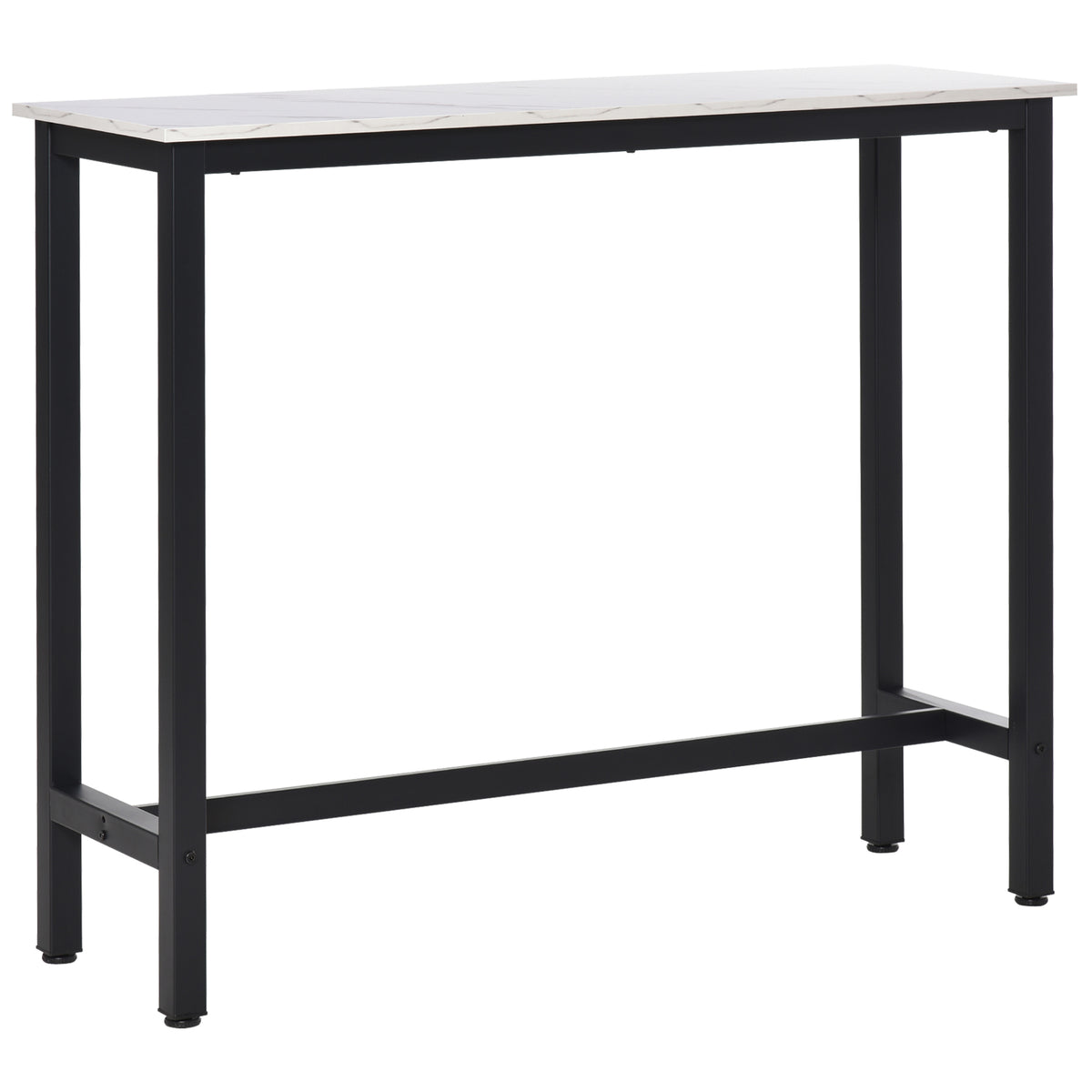 Bartisch in Marmoroptik mit Stahlgestell