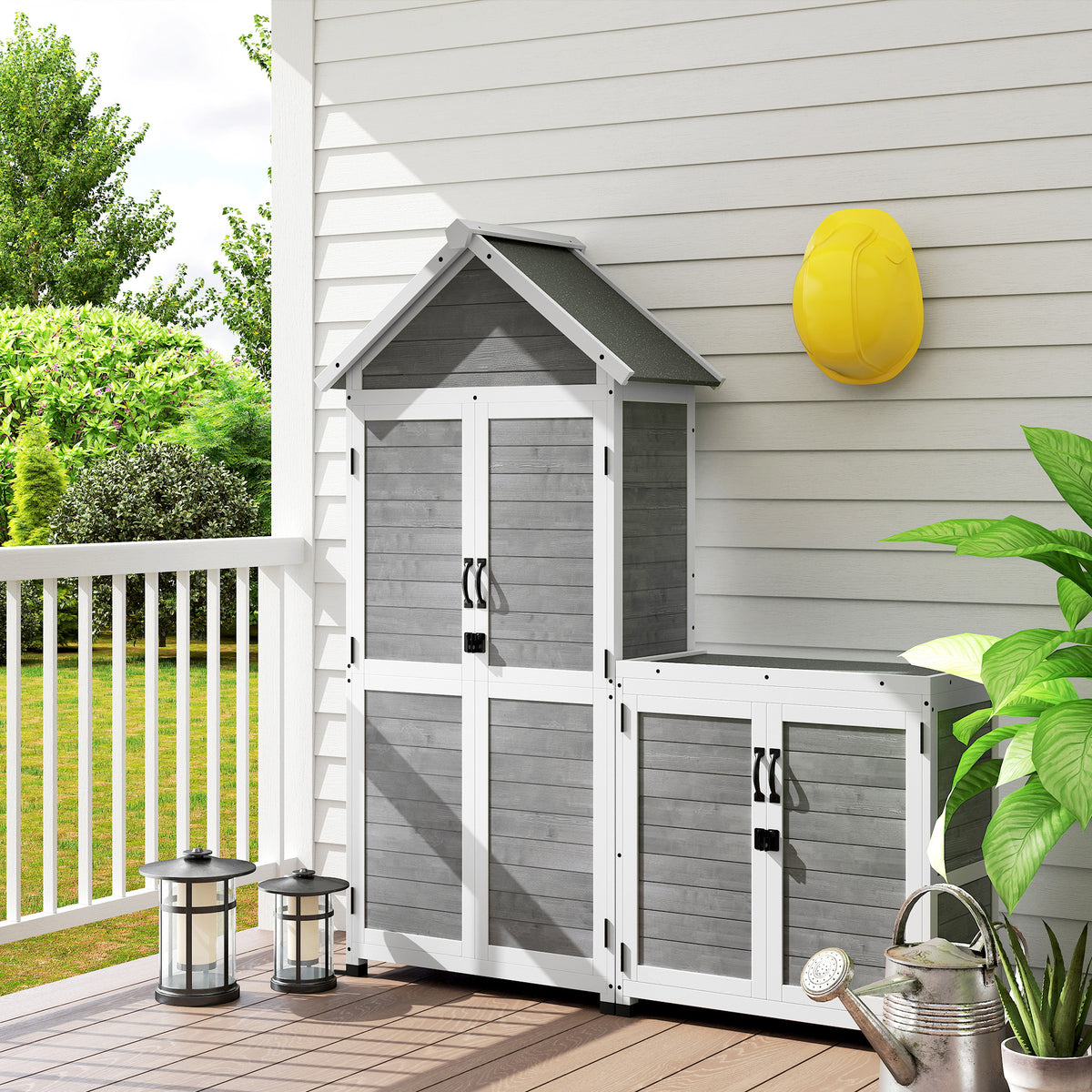 Gartenschuppen mit separatem Geräteschrank aus Tannenholz