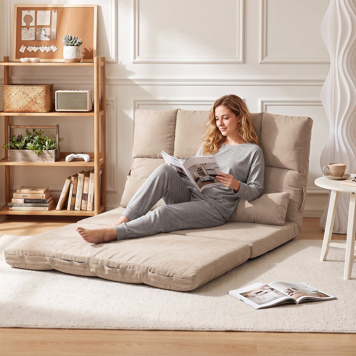 2-in-1-Bodensessel mit verstellbarer Rückenlehne