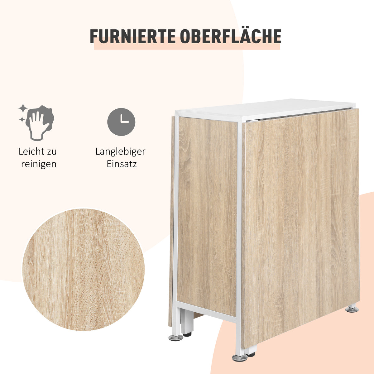 Klapptisch mit vier Ablagefächern