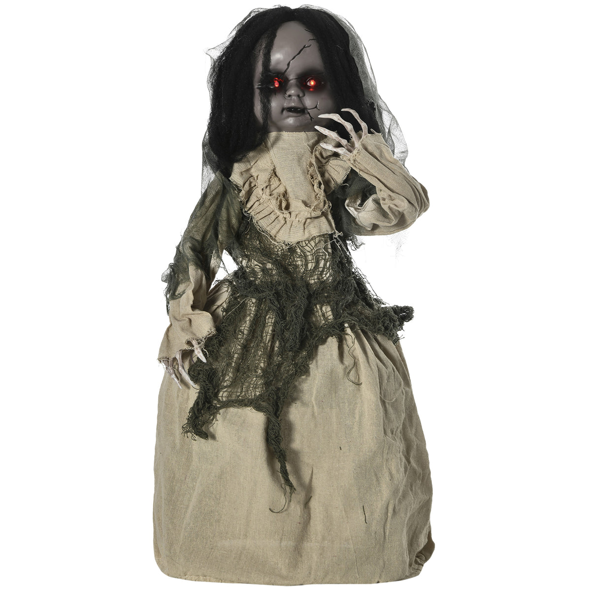 Animierte Halloween-Dekoration mit Sound und roten Augen