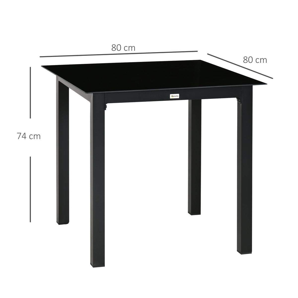 Gartentisch aus Aluminium und Hartglas