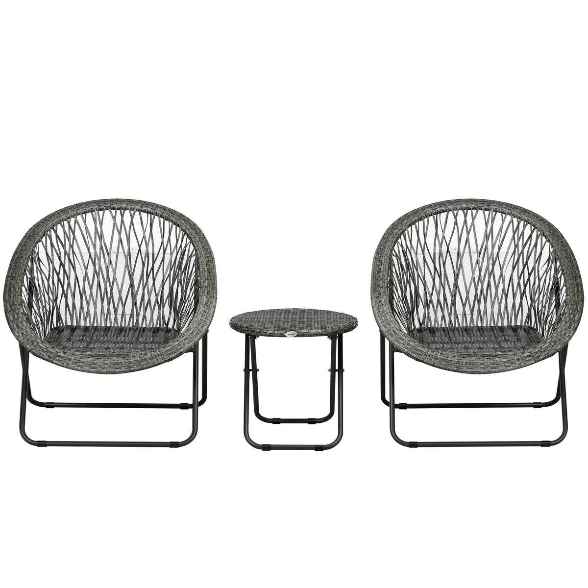 3-teiliges Gartenmöbelset mit zwei Stühlen und Tisch