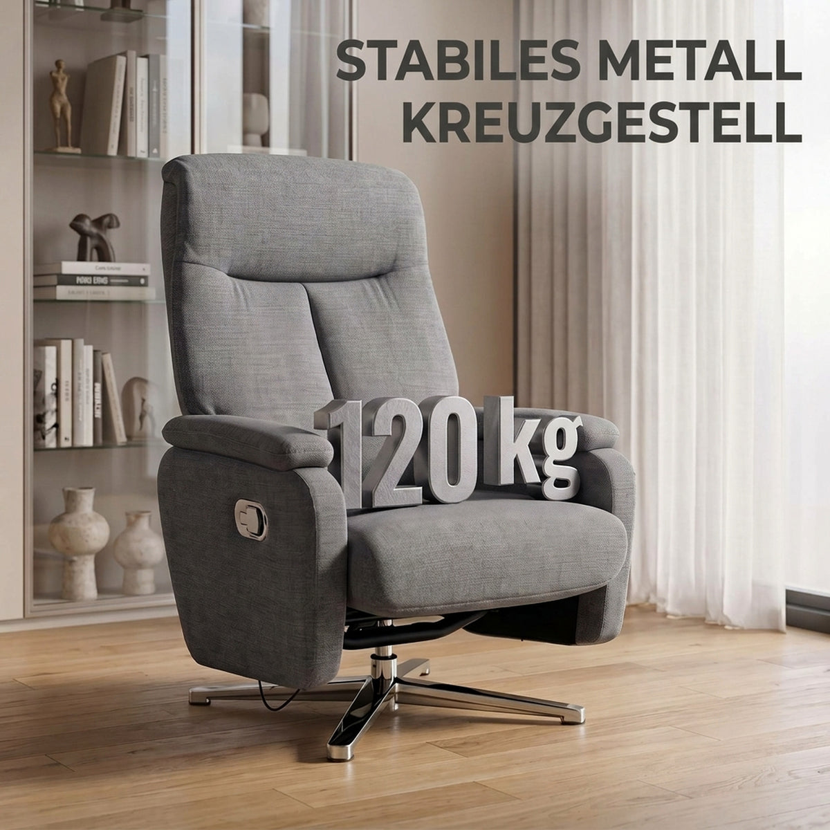 Relaxsessel mit Hocker, manuell verstellbar