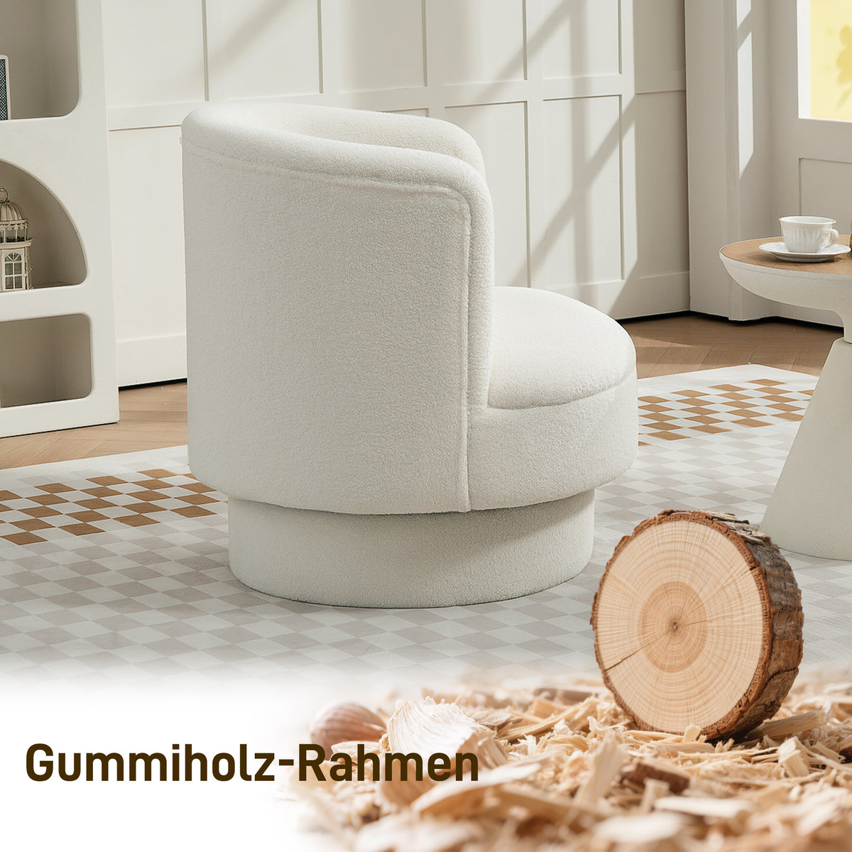 360°-Drehsessel mit gepolsterter Sitzfläche
