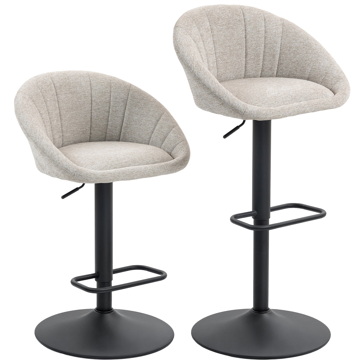 Barhocker 2er-Set, höhenverstellbar und drehbar