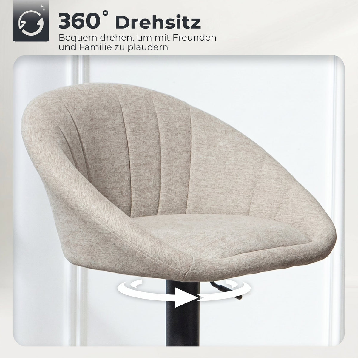 Barhocker 2er-Set, höhenverstellbar und drehbar