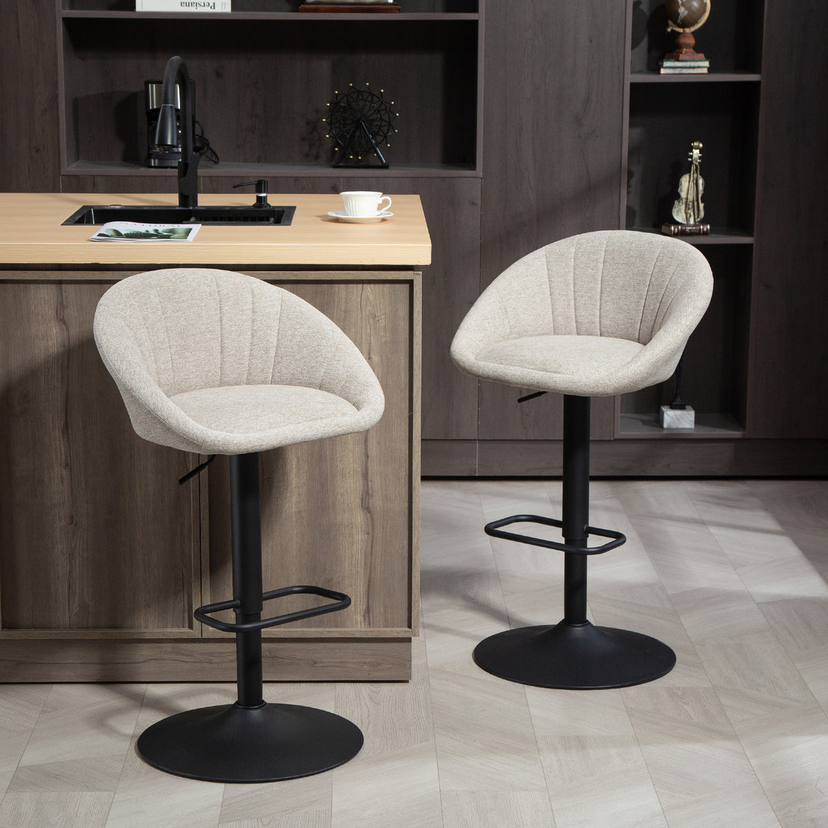 Barhocker 2er-Set, höhenverstellbar und drehbar