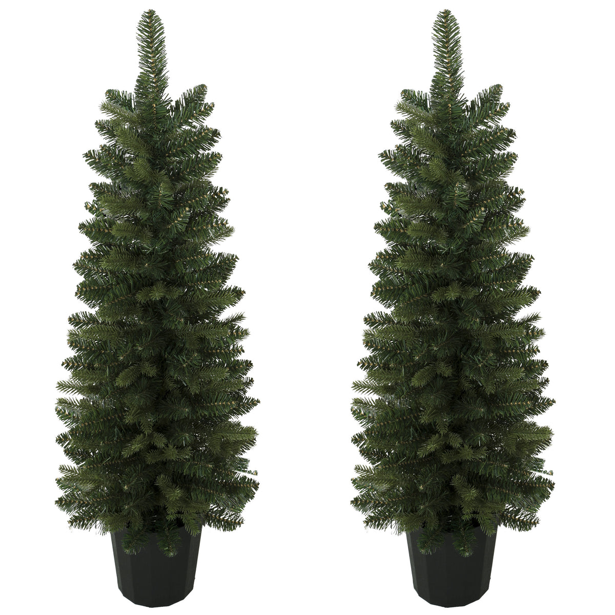 Künstliche Weihnachtsbäume im 2er-Set, 120 cm