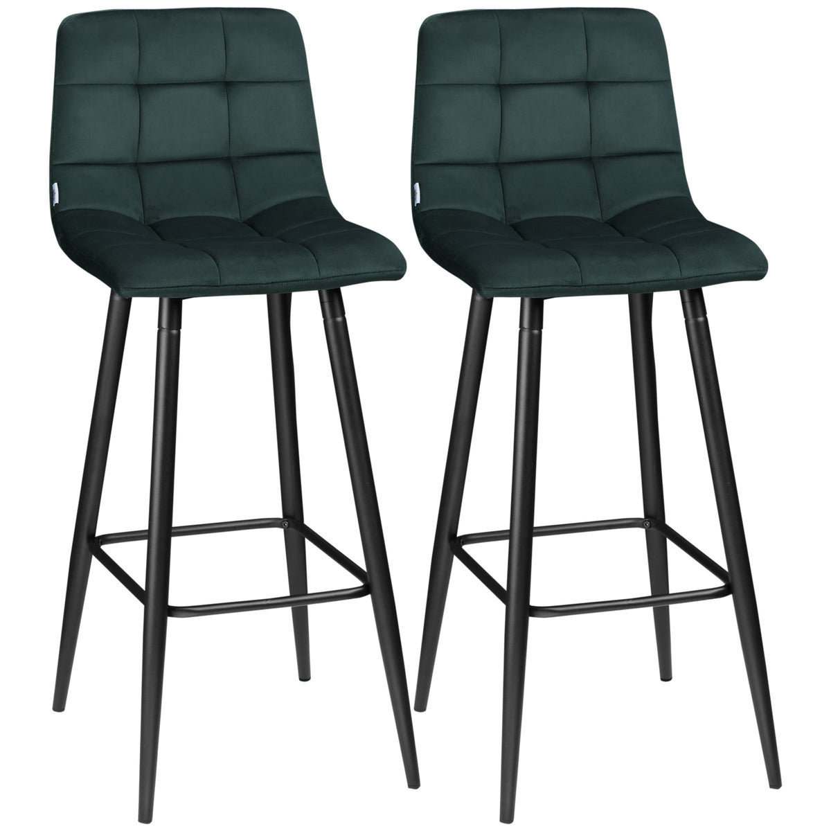 Barhocker 2er-Set mit Rückenlehne und Stahlgestell