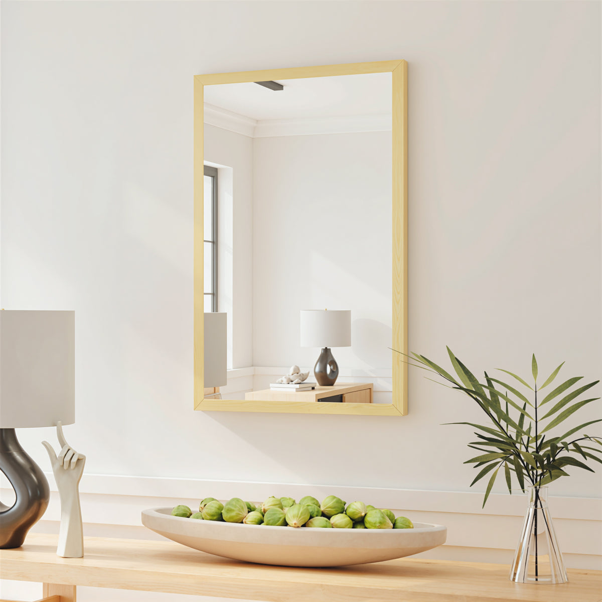 Rechteckiger Wandspiegel mit MDF-Rahmen
