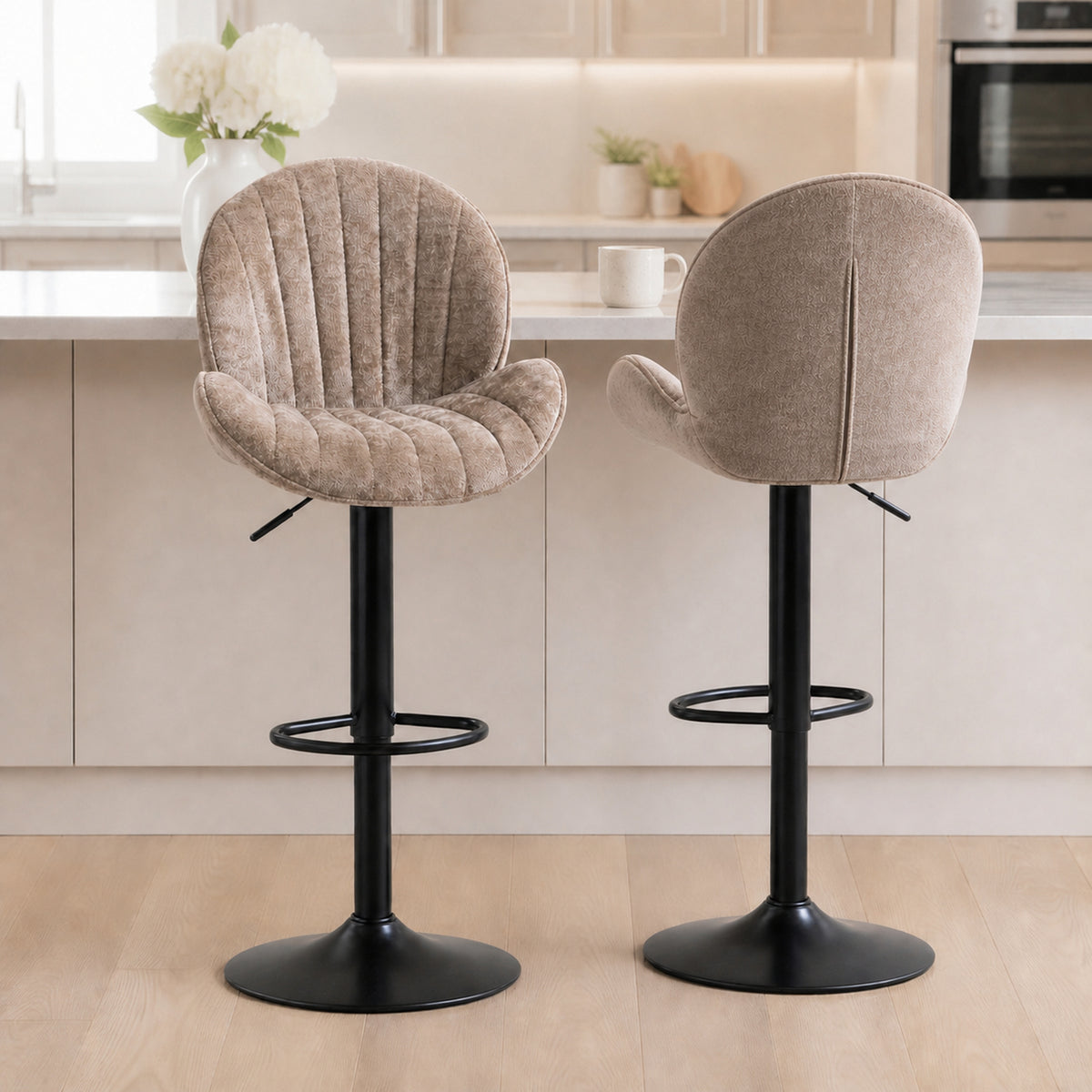 2er-Set Barhocker mit Höhenverstellung und Drehfunktion