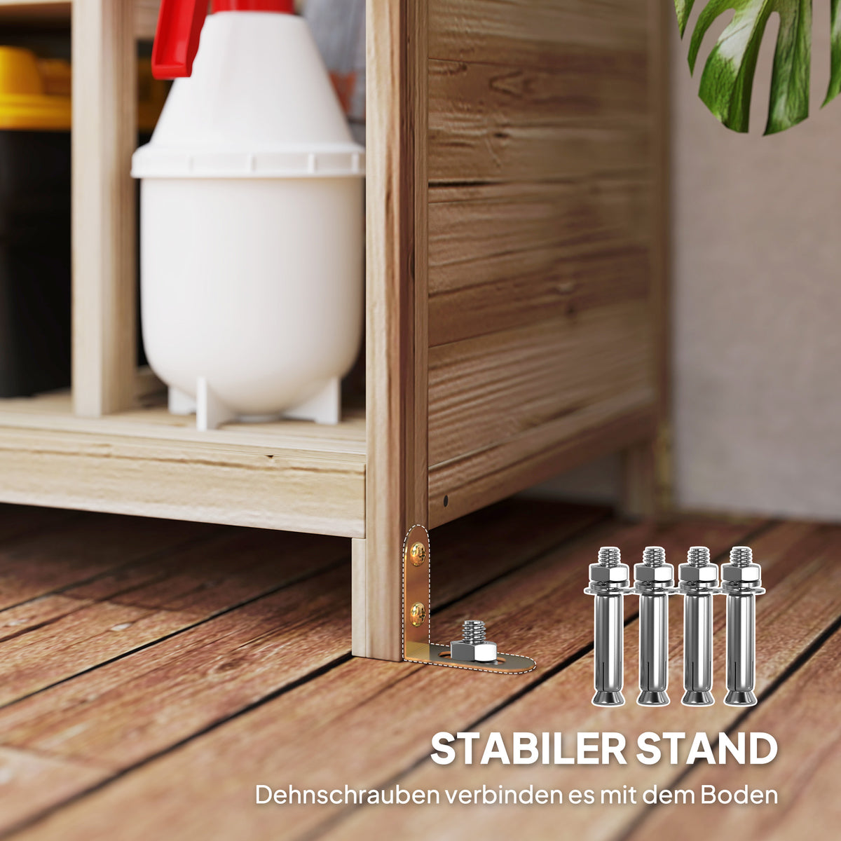 Gartenschrank aus Tannenholz mit Stauraum