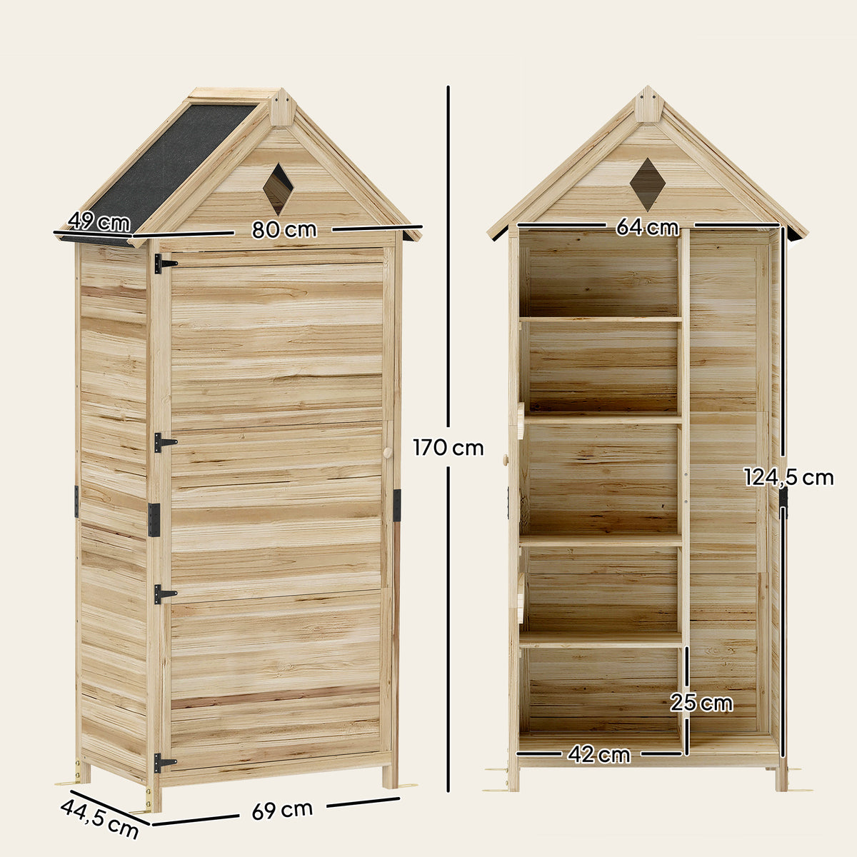Gartenschrank aus Tannenholz mit Stauraum
