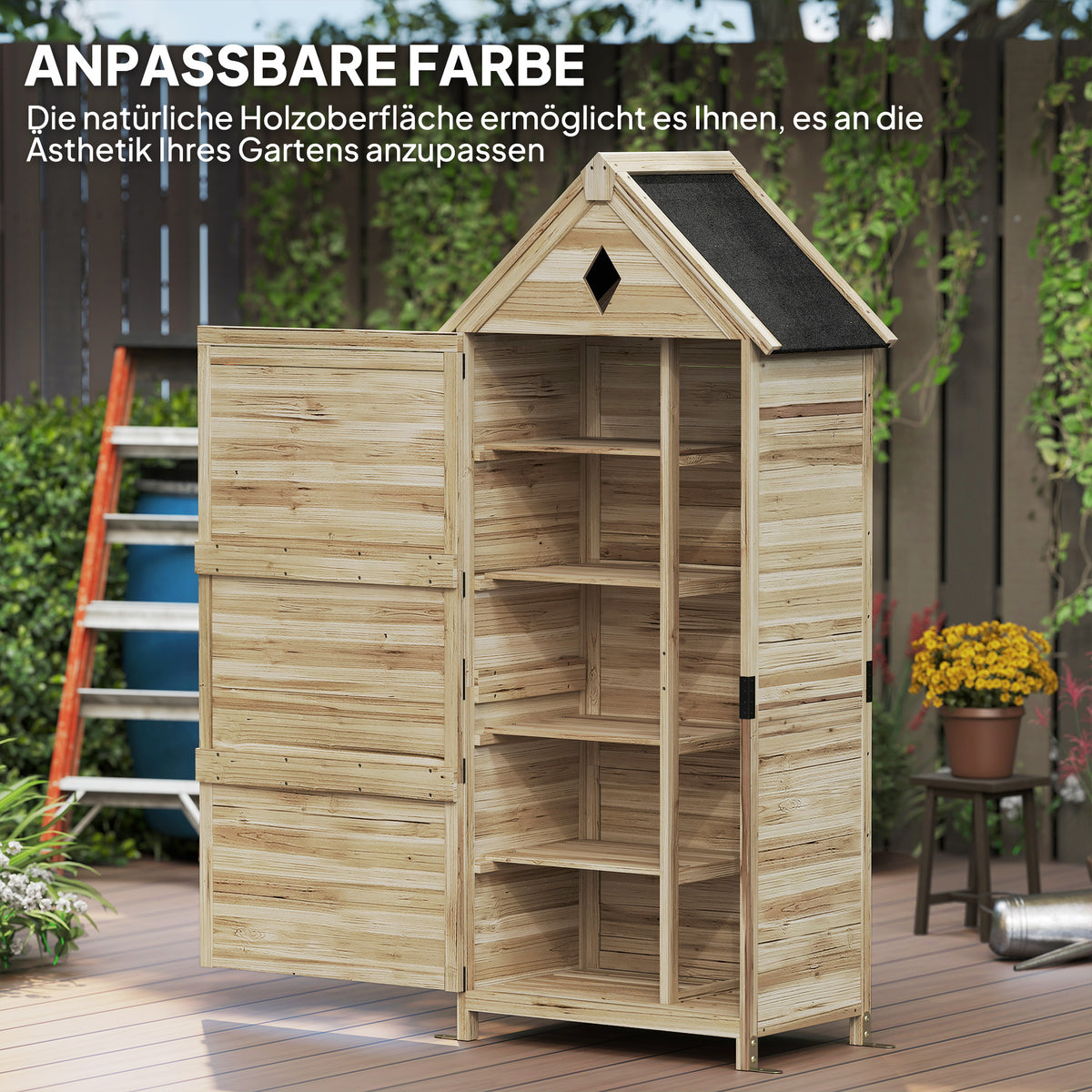Gartenschrank aus Tannenholz mit Stauraum