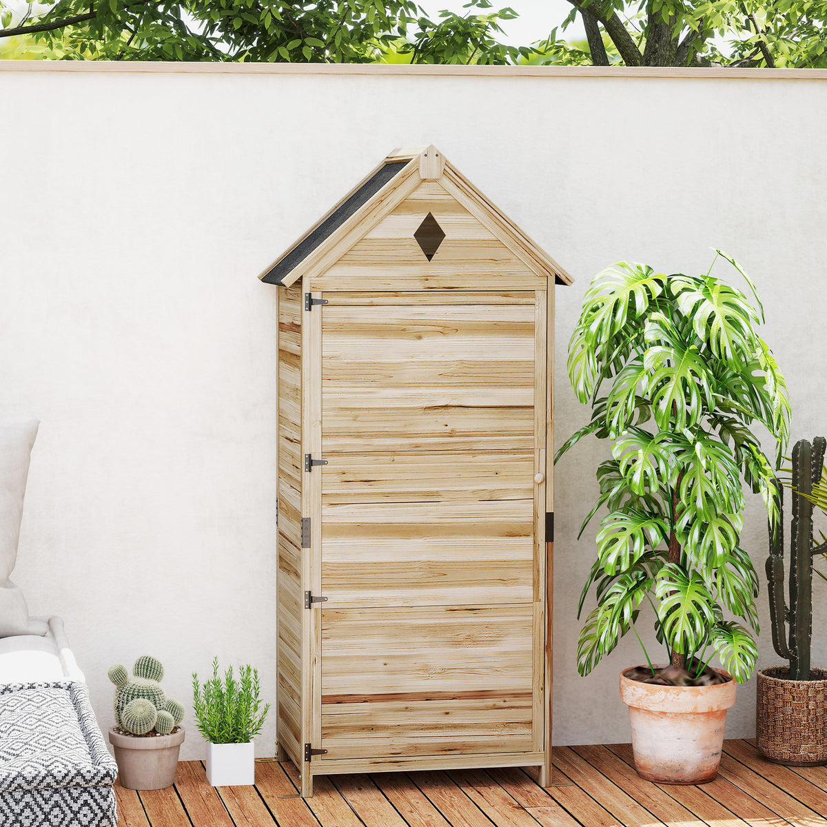 Gartenschrank aus Tannenholz mit Stauraum