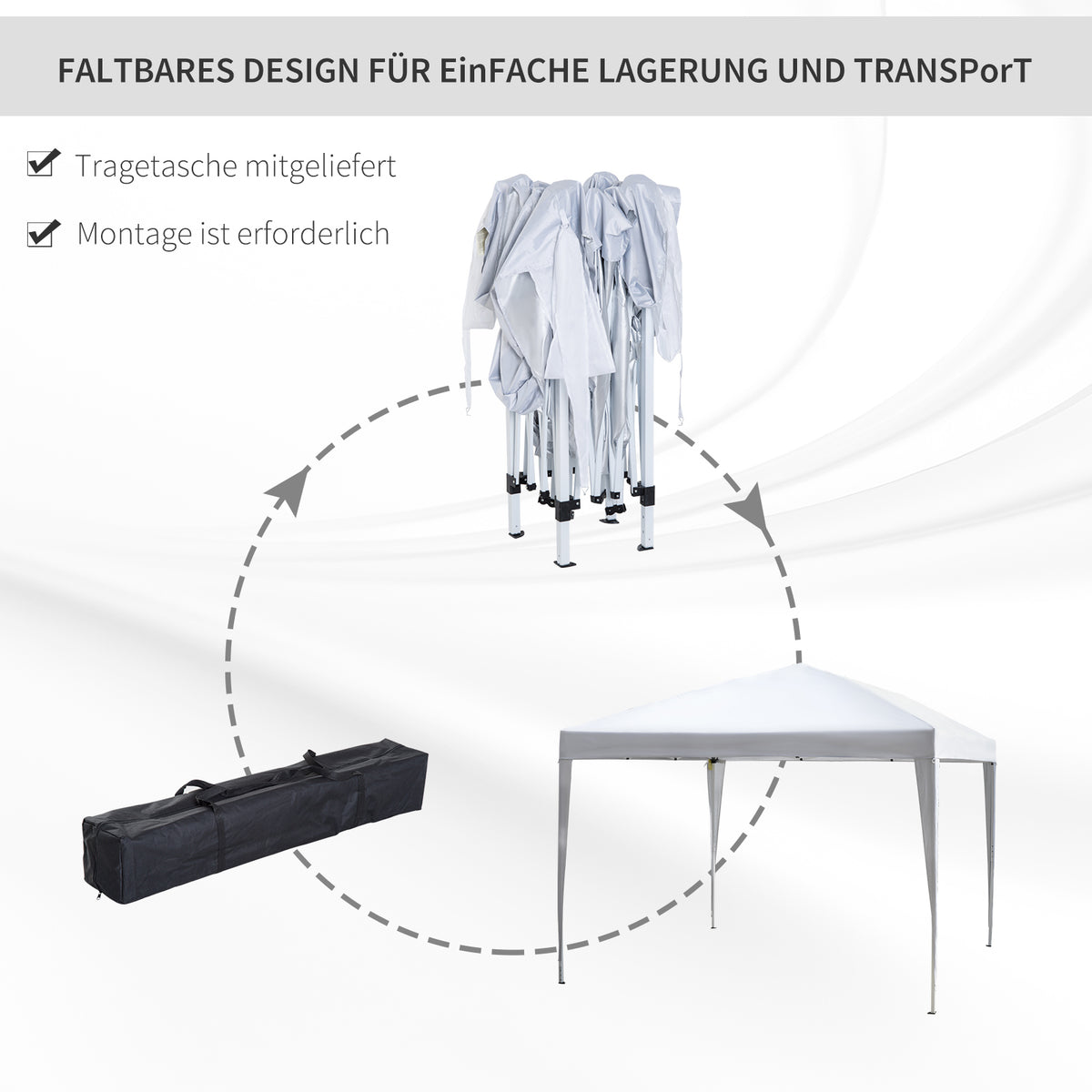 Pop-up-Faltpavillon mit Stahlrahmen