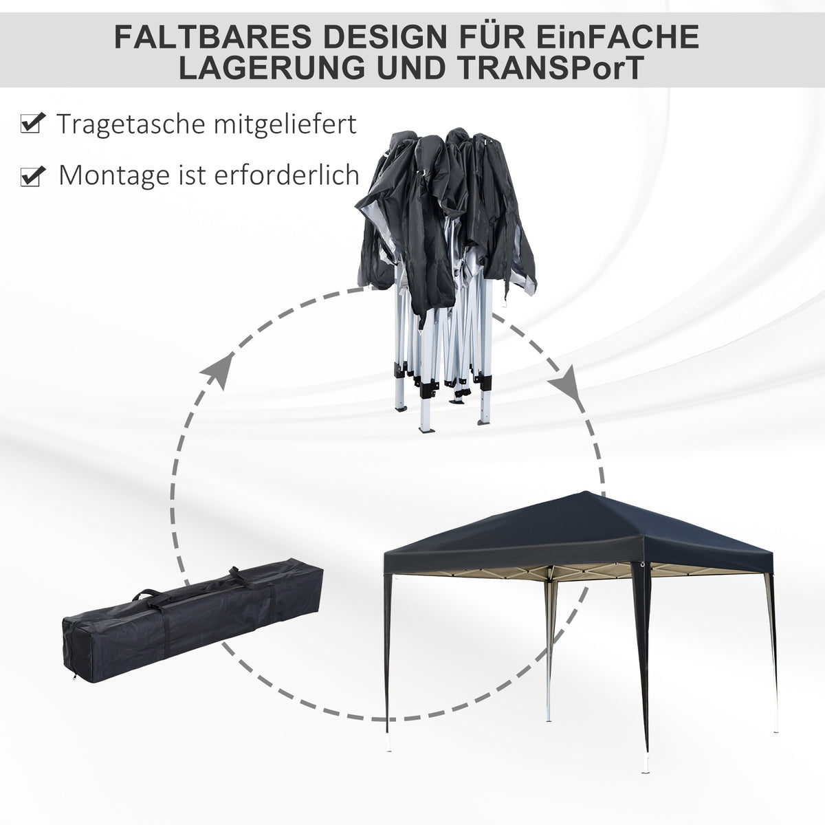Pop-up-Faltpavillon mit Stahlrahmen