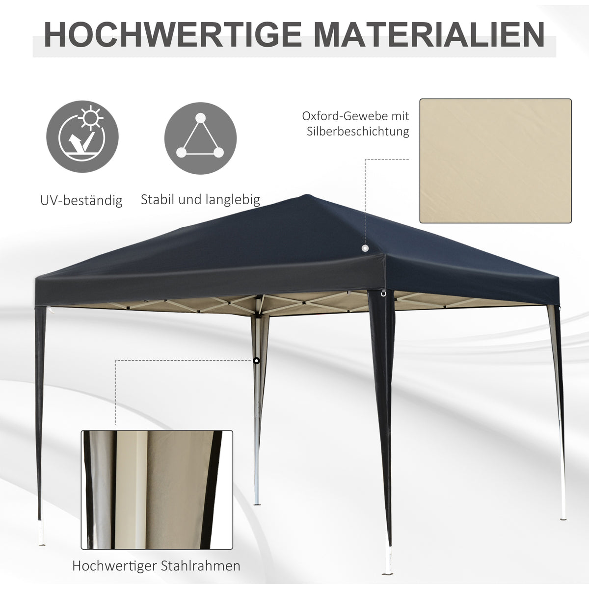 Pop-up-Faltpavillon mit Stahlrahmen