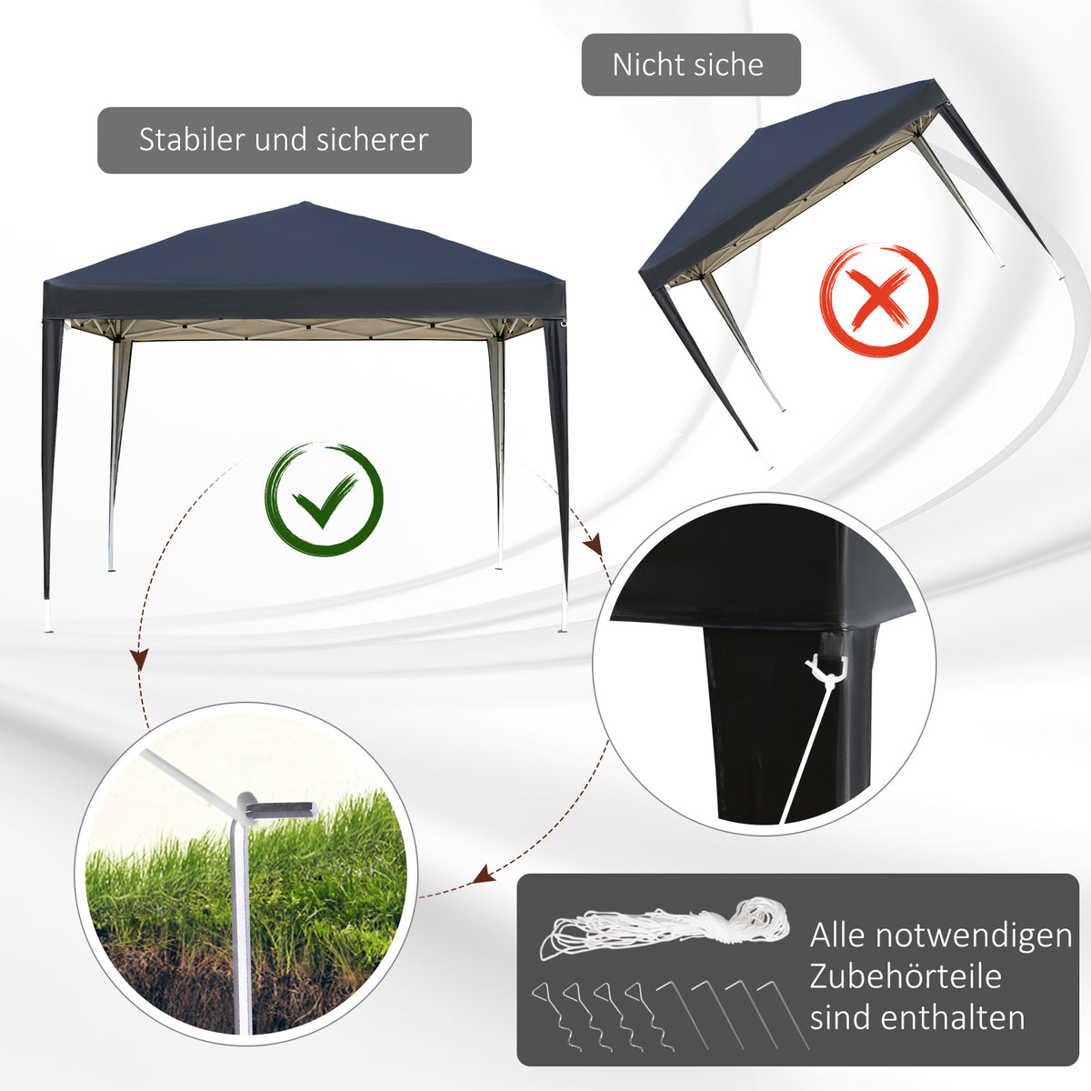 Pop-up-Faltpavillon mit Stahlrahmen