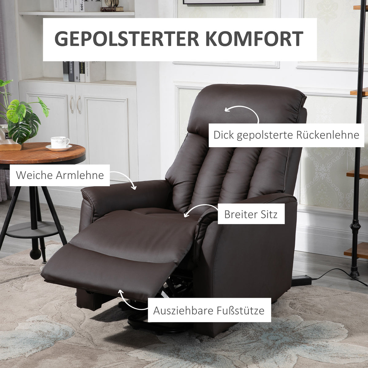 Elektrischer Aufstehsessel mit Liegefunktion