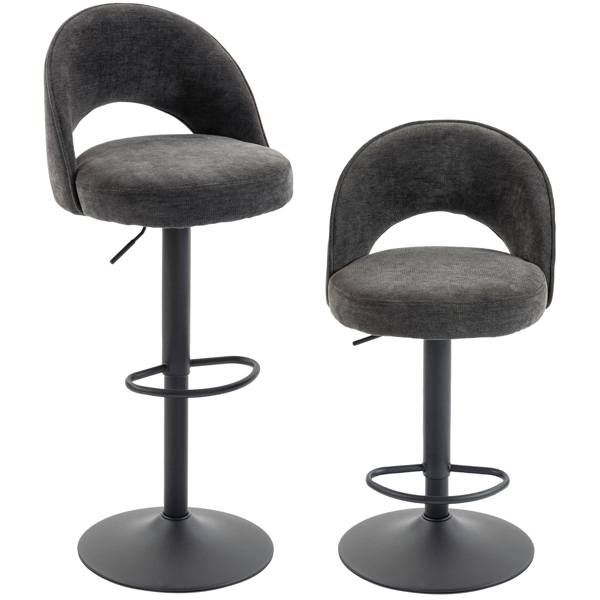 Barhocker 2er-Set, höhenverstellbar und drehbar