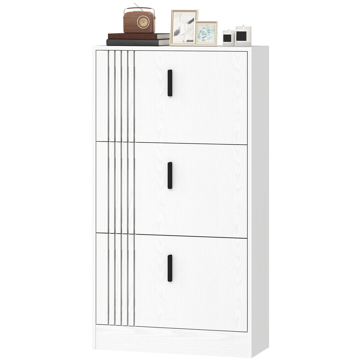 Schuhschrank mit 3 Klappen und verstellbaren Böden