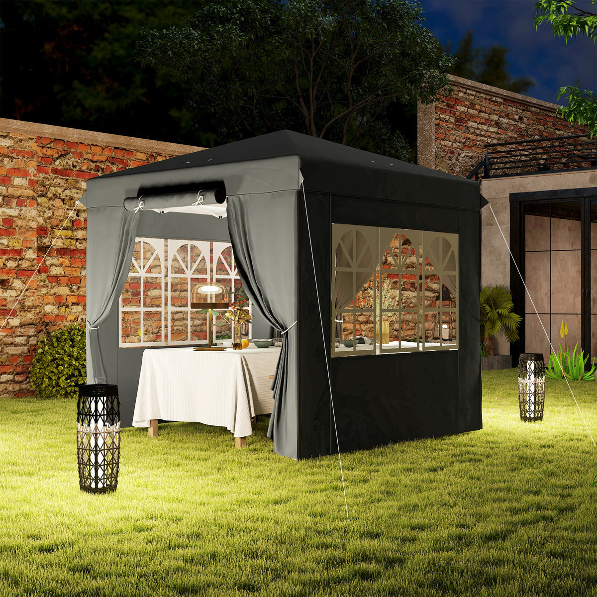 Pop-up-Pavillon mit Seitenwänden und Rolltasche