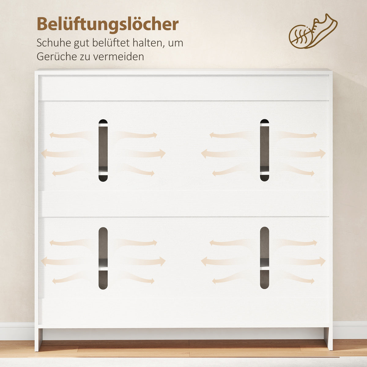 Schuhschrank mit 5 Ebenen und verstellbaren Böden