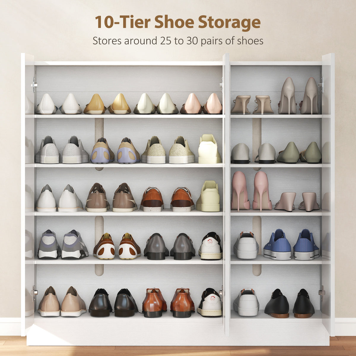 Schuhschrank mit 5 Ebenen und verstellbaren Böden