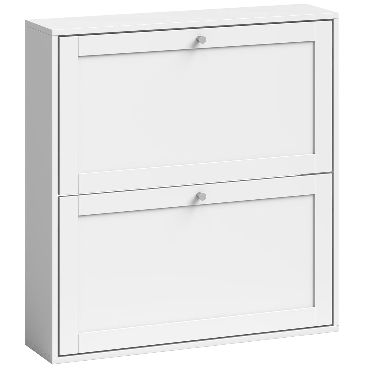 Schmaler Schuhschrank mit zwei Klappfächern