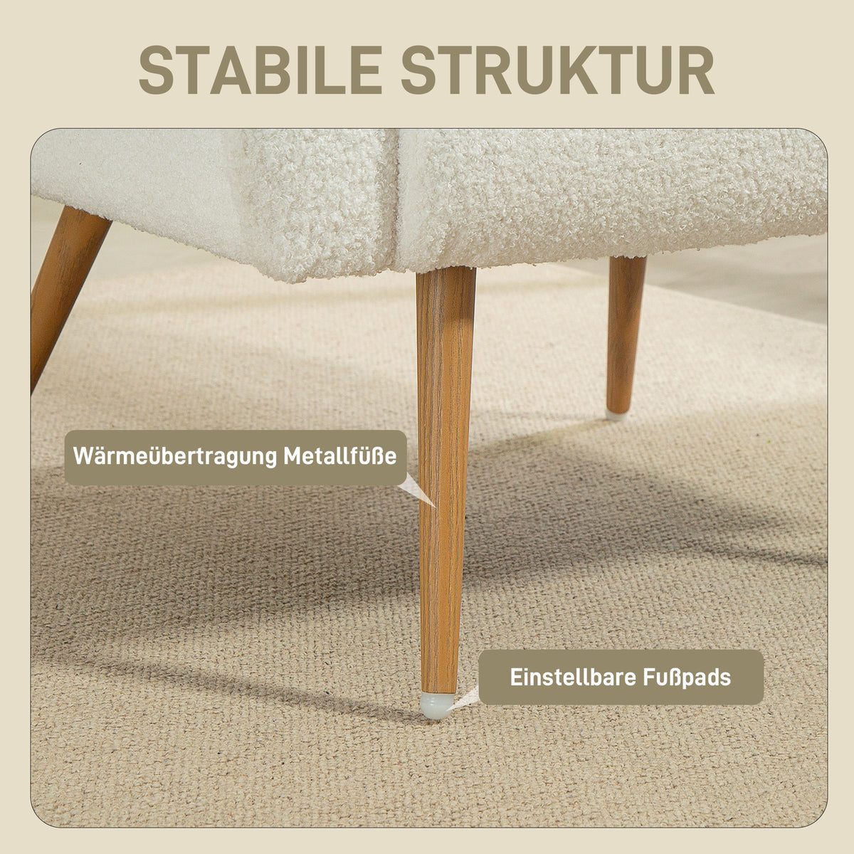 Polstersessel mit Teddyfleece und Lendenkissen