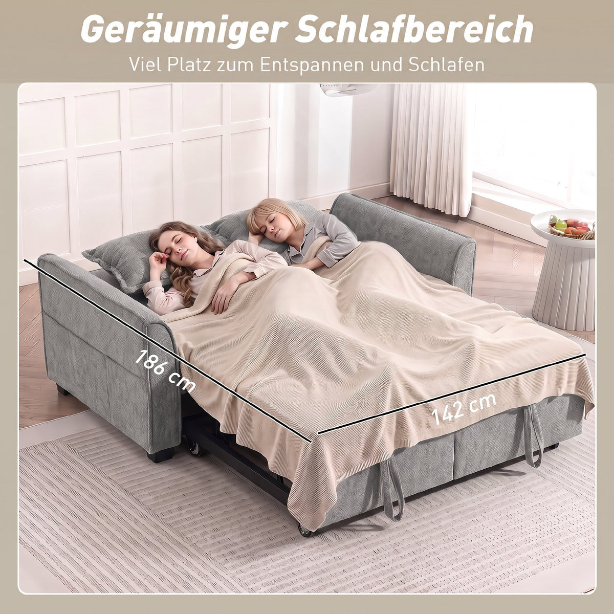 4-in-1-Schlafsofa mit verstellbarer Rückenlehne