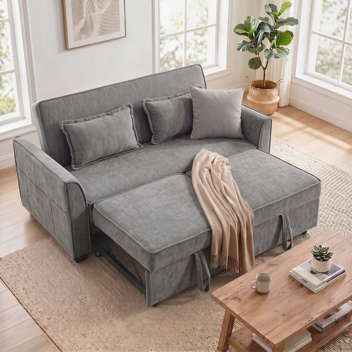 4-in-1-Schlafsofa mit verstellbarer Rückenlehne