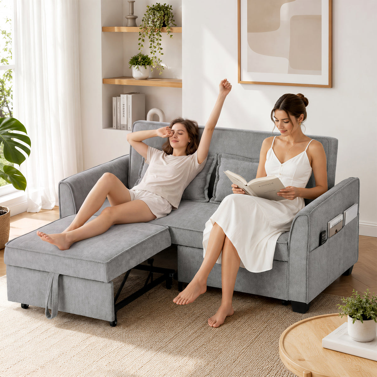 4-in-1-Schlafsofa mit verstellbarer Rückenlehne